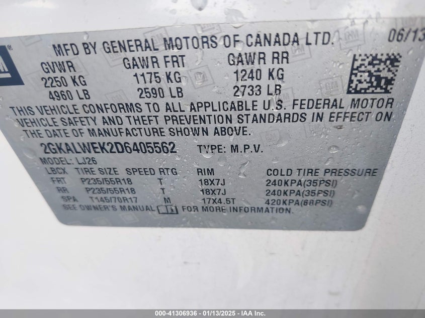 2013 GMC TERRAIN SLT-2 - 2GKALWEK2D6405562