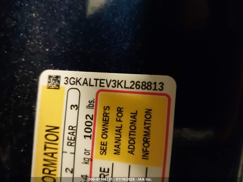 2019 GMC TERRAIN VIN: 3GKALTEV3KL268813