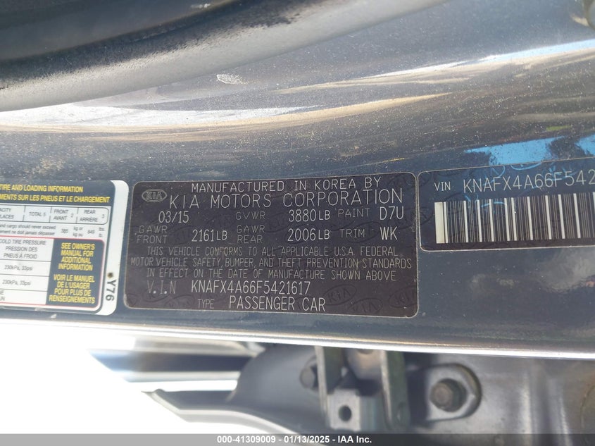 2015 KIA FORTE LX - KNAFX4A66F5421617