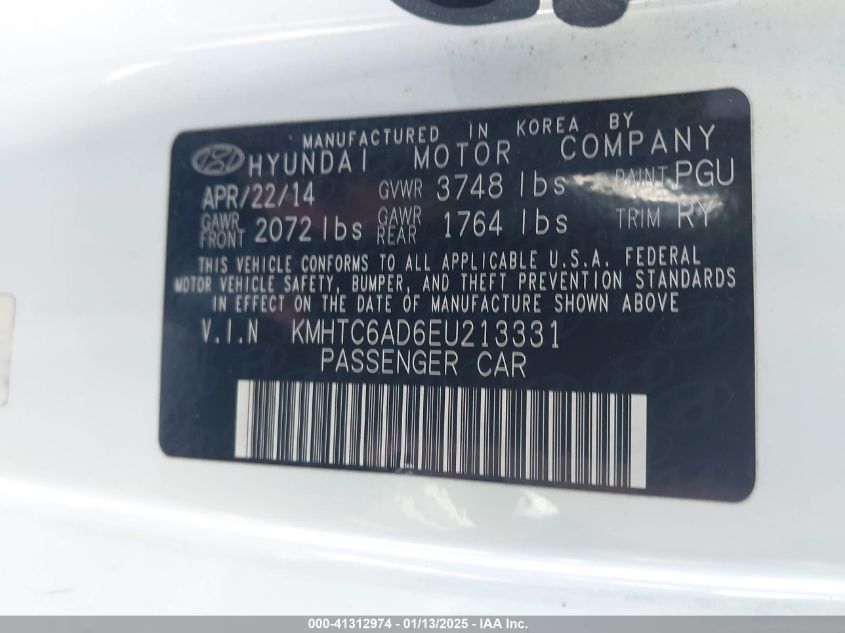 VIN KMHTC6AD6EU213331 2014 HYUNDAI VELOSTER no.9