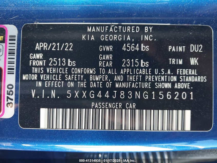 2022 KIA K5 GT - 5XXG44J83NG156201