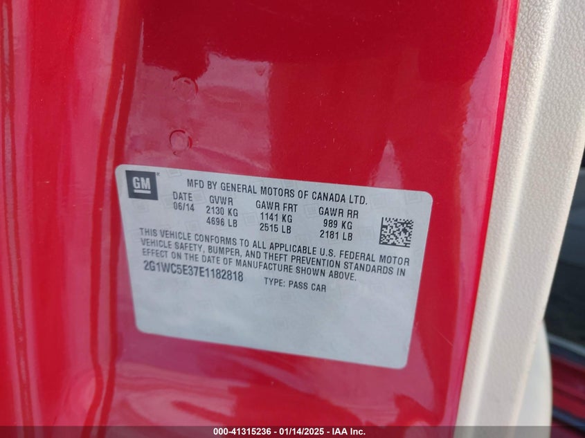 2014 CHEVROLET IMPALA LIMITED LTZ - 2G1WC5E37E1182818