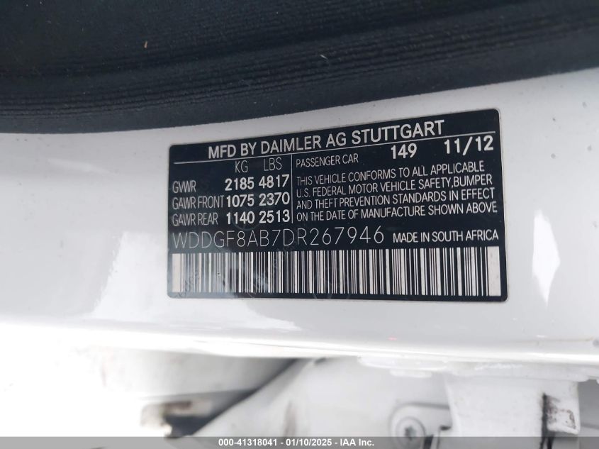 VIN WDDGF8AB7DR267946 2013 Mercedes-Benz C 300, Lux... no.9