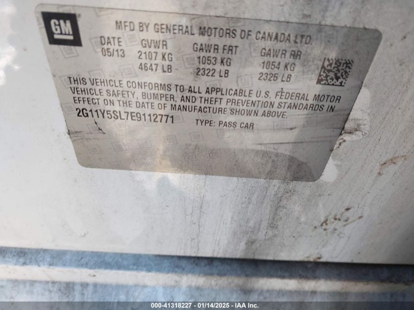 2014 Chevrolet Impala 1Ls VIN: 2G11Y5SL7E9112771 Lot: 41318227