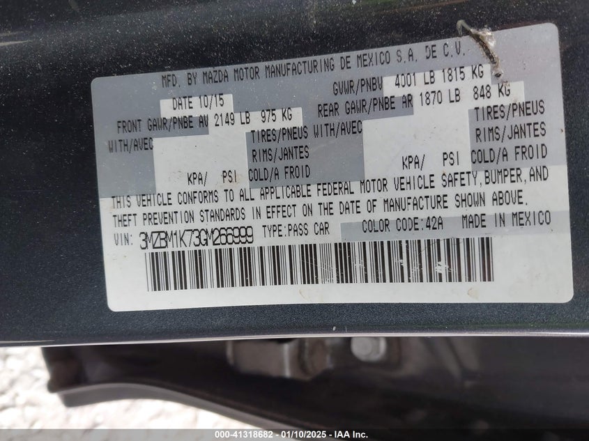 2016 MAZDA MAZDA3 I SPORT - 3MZBM1K73GM266999