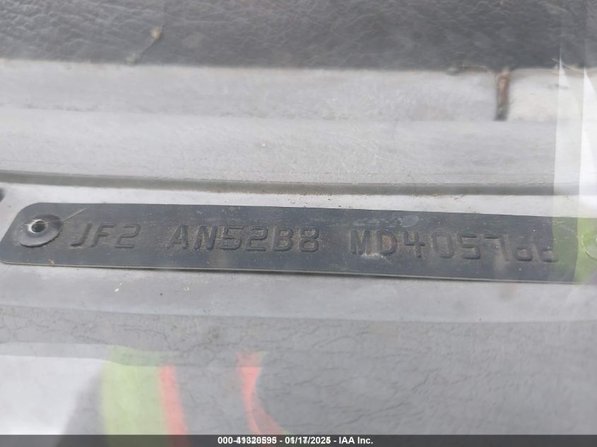 1991 Subaru Loyale VIN: JF2AN52B8MD405766 Lot: 41320595