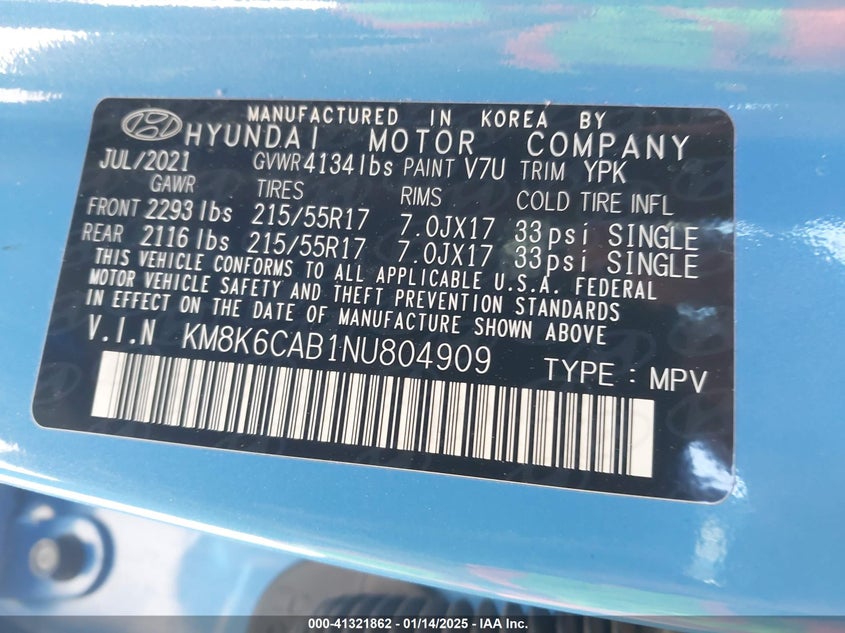 2022 HYUNDAI KONA SEL - KM8K6CAB1NU804909