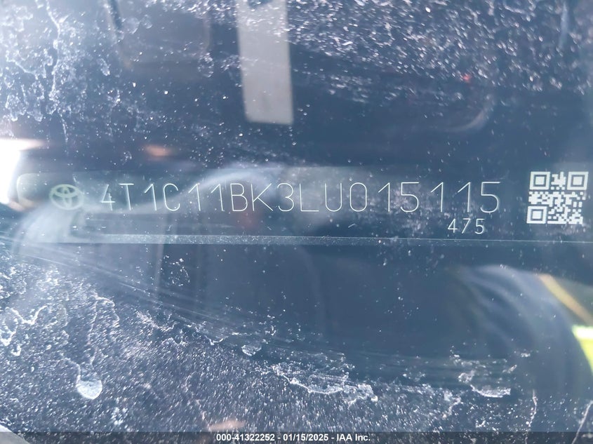 2020 TOYOTA CAMRY LE AWD - 4T1C11BK3LU015115