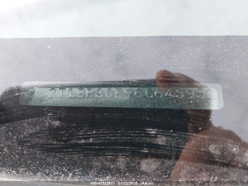 2006 Toyota Corolla Le VIN: 2T1BR30E76C580499 Lot: 41322617