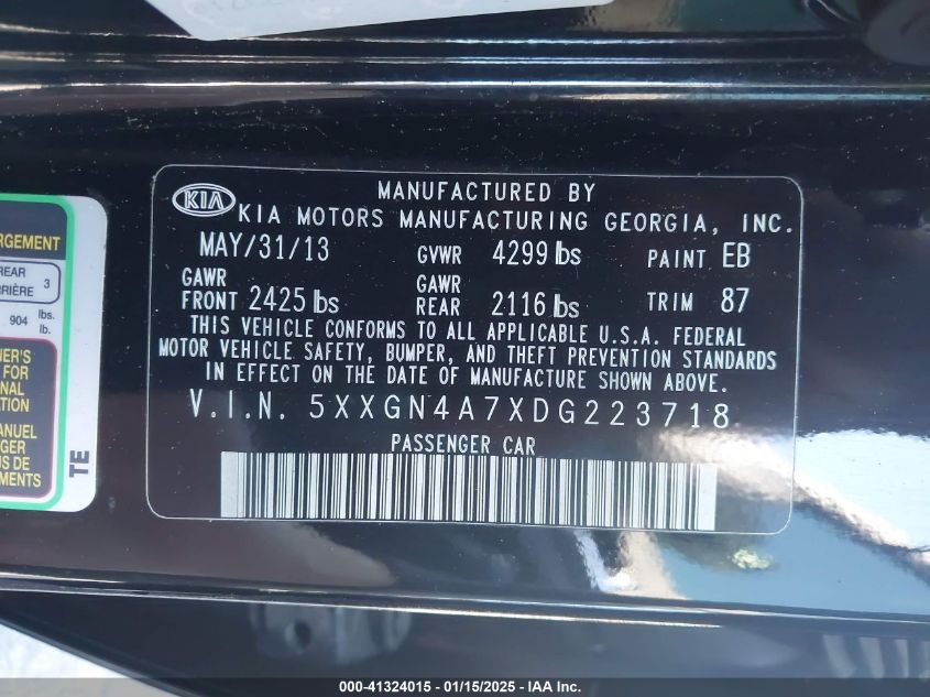 2013 KIA OPTIMA EX - 5XXGN4A7XDG223718