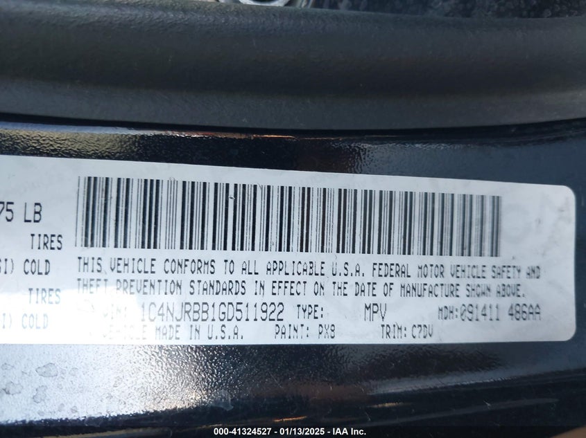 2016 JEEP PATRIOT SPORT - 1C4NJRBB1GD511922