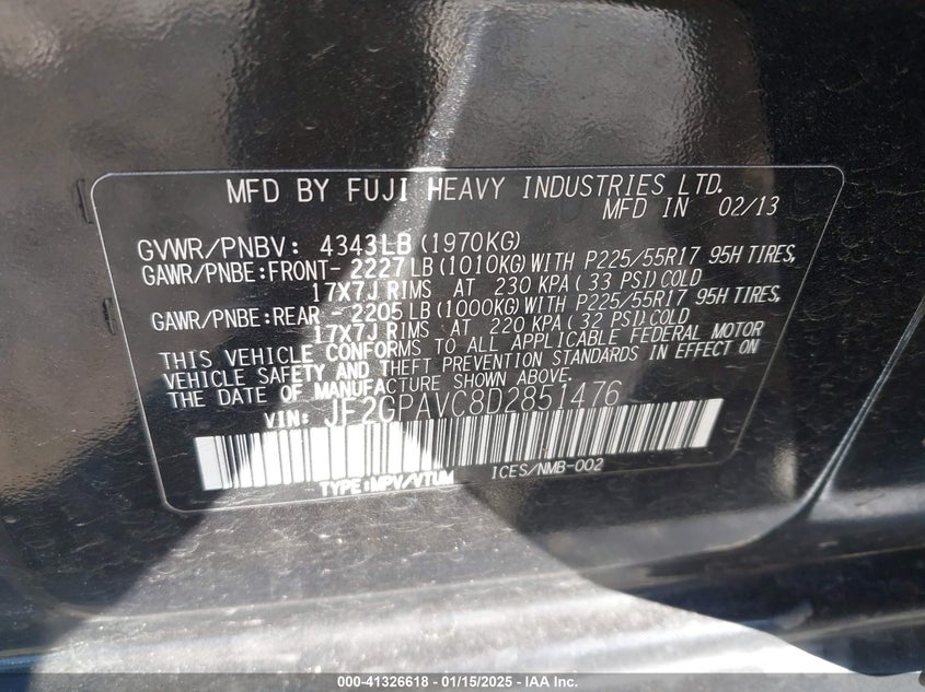 2013 SUBARU XV CROSSTREK PREMIUM - JF2GPAVC8D2851476