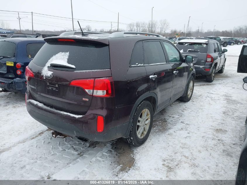 VIN 5XYKT3A62EG449671 2014 KIA Sorento, LX no.4