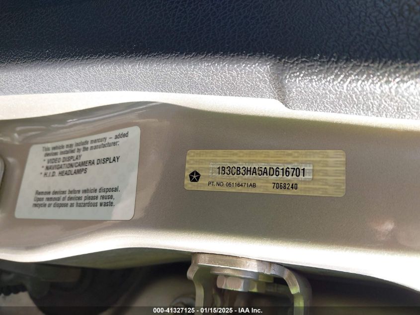 2010 Dodge Caliber Mainstreet VIN: 1B3CB3HA5AD616701 Lot: 41327125