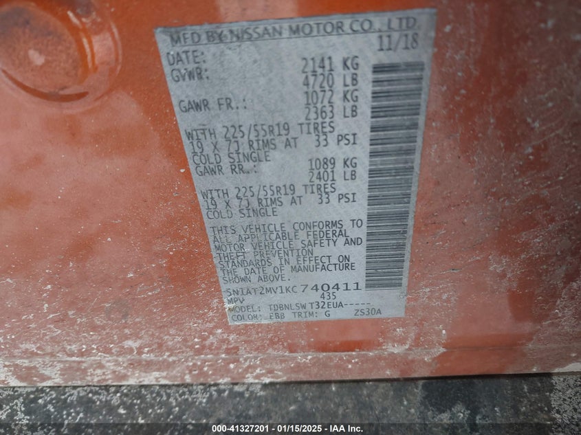 2019 NISSAN ROGUE SL - 5N1AT2MV1KC740411