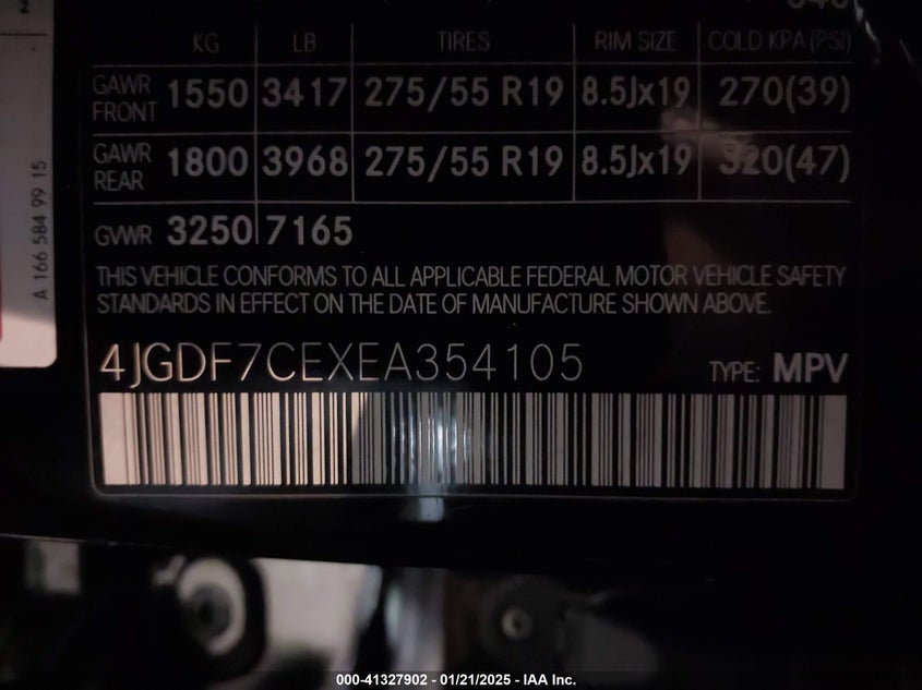 2014 MERCEDES-BENZ GL 450 4MATIC - 4JGDF7CEXEA354105