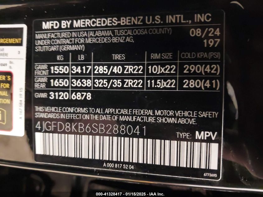 2025 Mercedes-Benz GLE-Class - 4JGFD8KB6SB288041