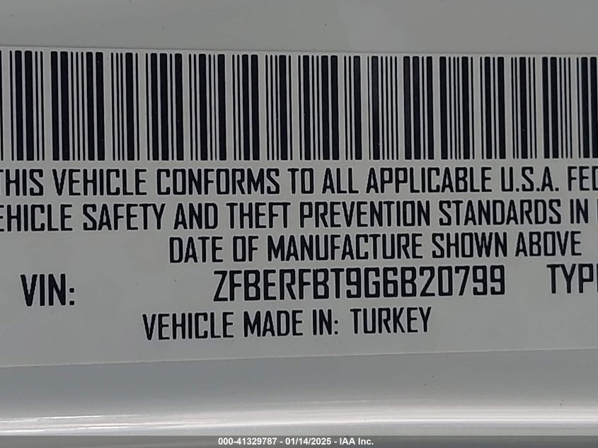 2016 RAM PROMASTER CITY TRADESMAN SLT - ZFBERFBT9G6B20799