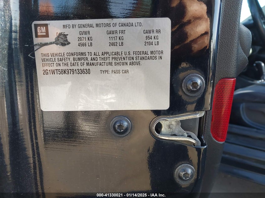 2012 CHEVROLET IMPALA VIN: 2G1WG5E3XC1329702