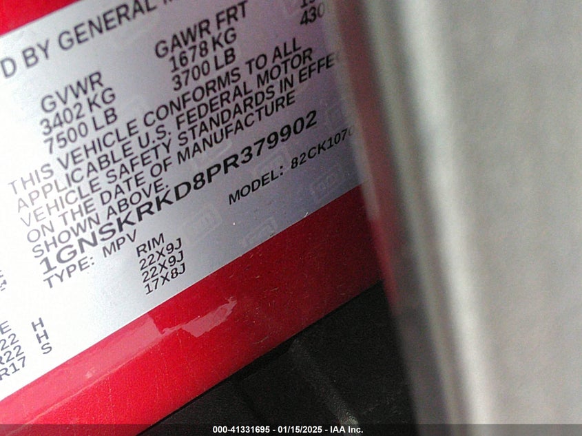 2023 CHEVROLET TAHOE 4WD RST - 1GNSKRKD8PR379902