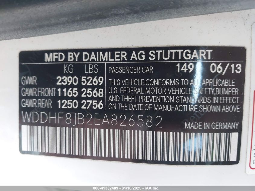 VIN WDDHF8JB2EA826582 2014 Mercedes-Benz E 350, 4Matic no.9