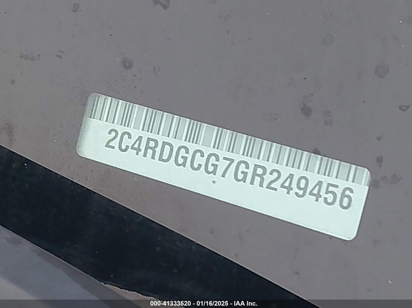 2016 DODGE GRAND CARAVAN SXT - 2C4RDGCG7GR249456