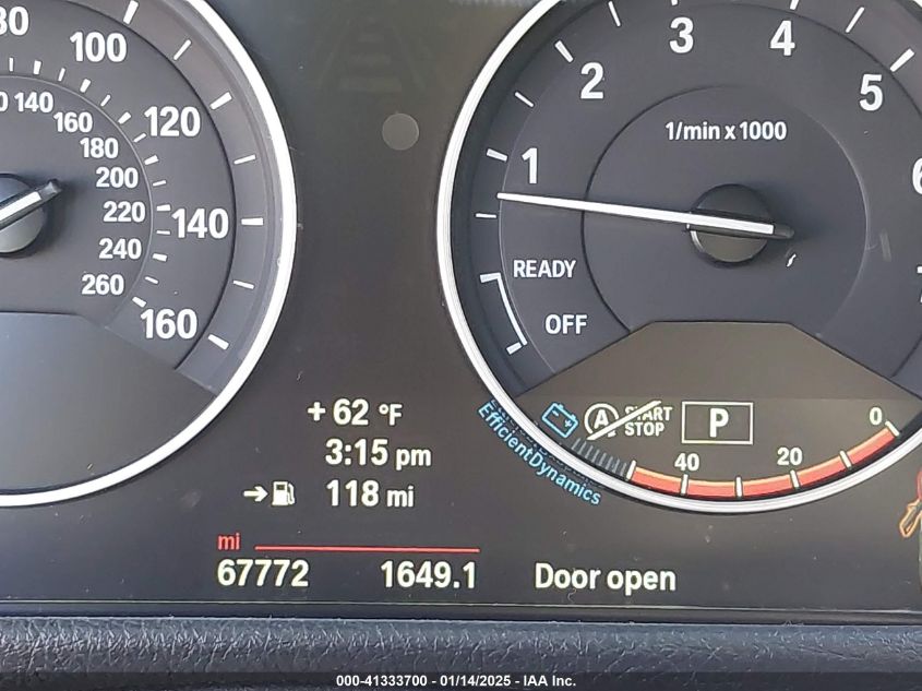 2014 BMW 320I VIN: WBA3B1C5XEK133300 Lot: 41333700