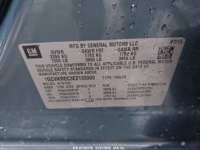 2014 CHEVROLET SILVERADO 1500 1LT - 1GCVKREC3EZ103990