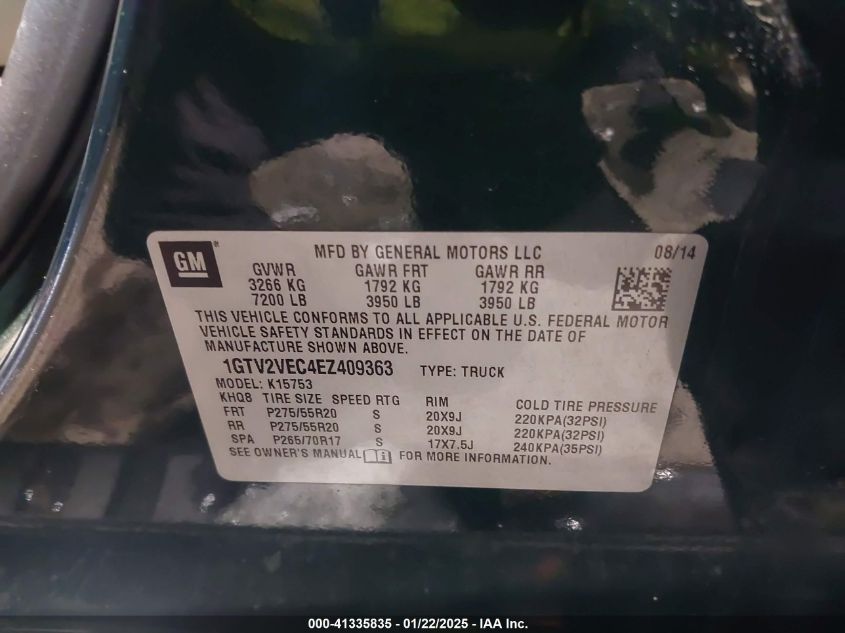 2014 GMC SIERRA 1500 SLT - 1GTV2VEC4EZ409363