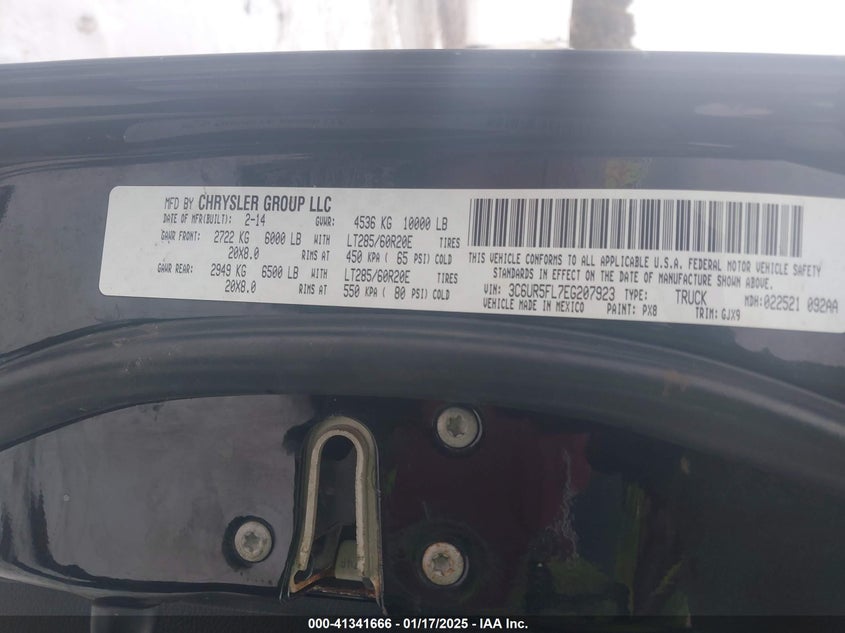 2014 RAM 2500 VIN: 3C6UR5FL7EG207923