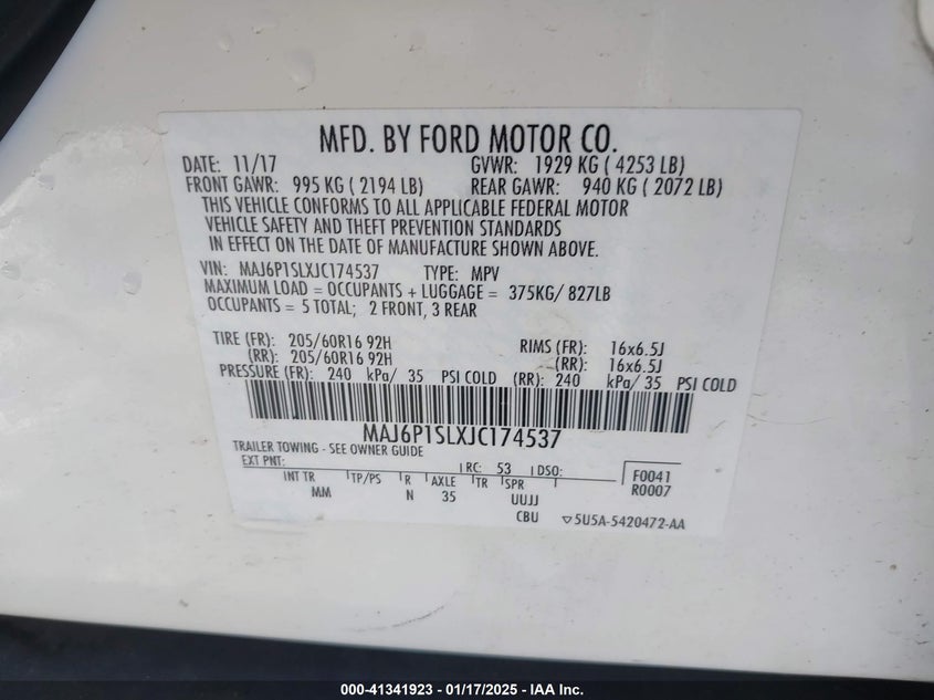 2018 FORD ECOSPORT S - MAJ6P1SLXJC174537