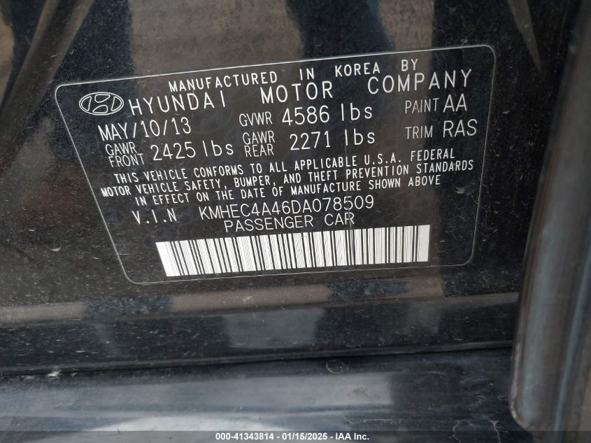 VIN KMHEC4A46DA078509 2013 HYUNDAI SONATA HYBRID no.9