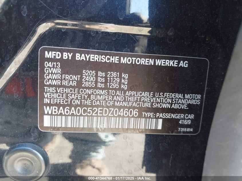 2014 BMW 640I GRAN COUPE - WBA6A0C52EDZ04606