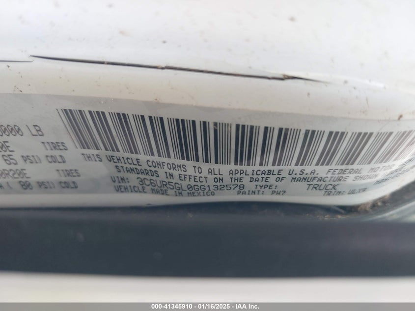 2016 RAM 2500 LONGHORN LIMITED - 3C6UR5GL0GG132578