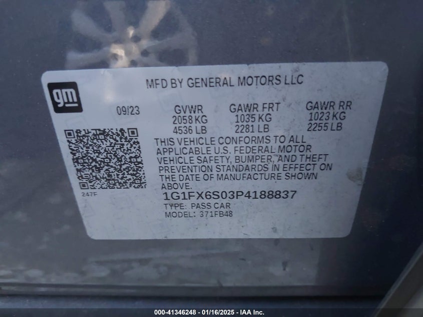 2023 CHEVROLET BOLT EV FWD 2LT - 1G1FX6S03P4188837