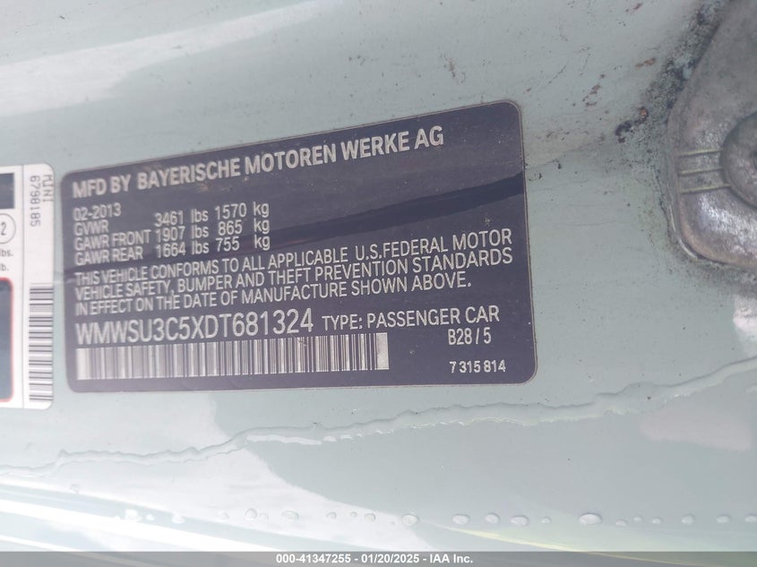 2013 MINI HARDTOP COOPER - WMWSU3C5XDT681324