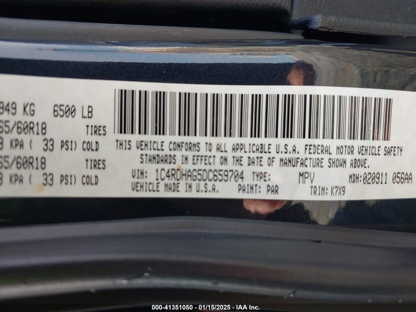 2013 DODGE DURANGO SXT - 1C4RDHAG5DC659704