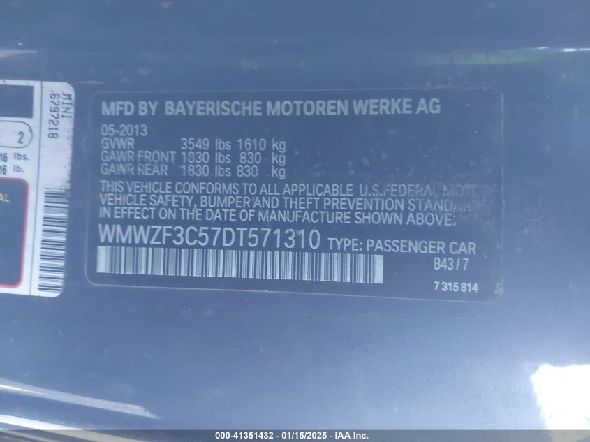 VIN WMWZF3C57DT571310 2013 MINI CLUBMAN no.9