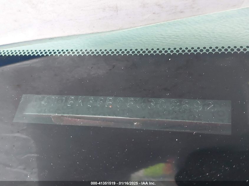 2008 Toyota Avalon Touring VIN: 4T1BK36B08U302692 Lot: 41351519