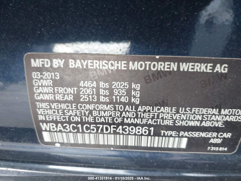 VIN WBA3C1C57DF439861 2013 BMW 3 Series, 328I no.9