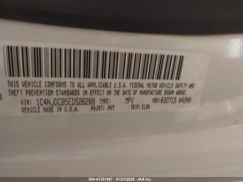 2014 JEEP COMPASS LIMITED - 1C4NJDCB5ED526289