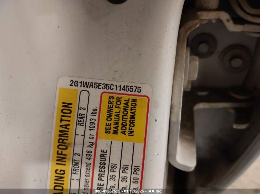 2012 Chevrolet Impala Ltz VIN: 2G1WC5E3XC1329677 Lot: 41352529