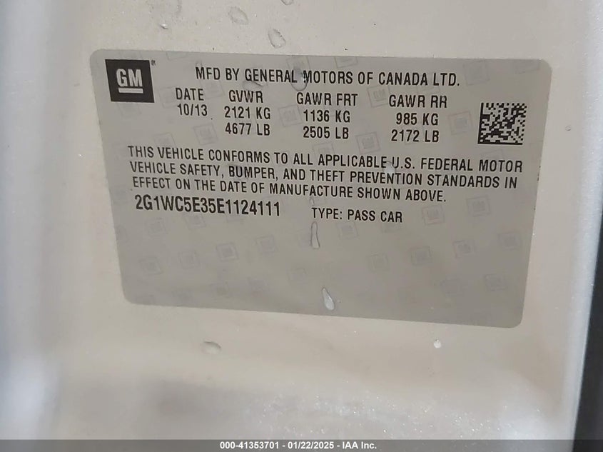 2014 CHEVROLET IMPALA LIMITED LTZ - 2G1WC5E35E1124111