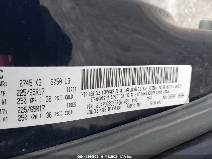 VIN 2C4RDGBG5ER161438 2014 DODGE GRAND CARAVAN no.9