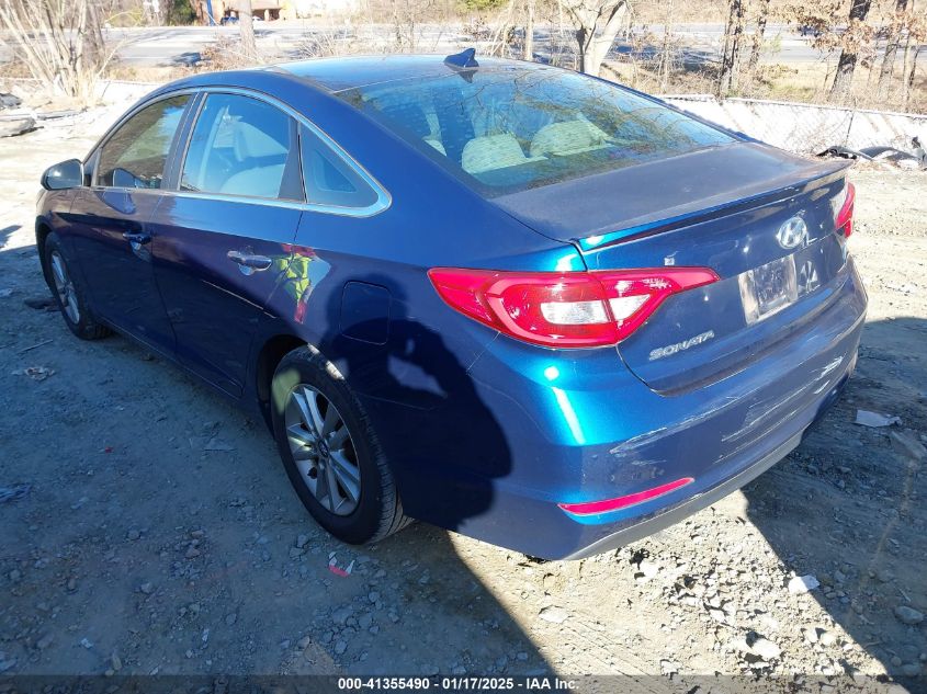 VIN 5NPE24AF6GH390478 2016 Hyundai Sonata, SE no.3