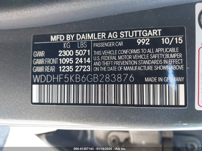 VIN WDDHF5KB6GB283876 2016 Mercedes-Benz E 350 no.9