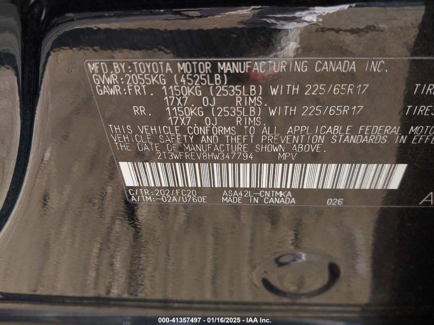 2017 TOYOTA RAV4 XLE - 2T3WFREV8HW347794