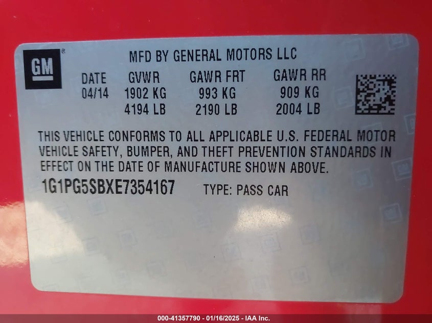 2014 CHEVROLET CRUZE LTZ - 1G1PG5SBXE7354167