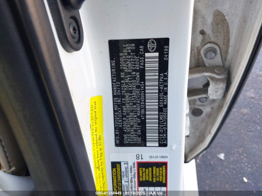 2013 TOYOTA AVALON LIMITED - 4T1BK1EB4DU041454