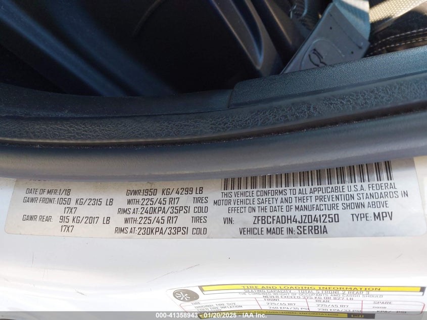 2018 FIAT 500L TREKKING - ZFBCFADH4JZ041250